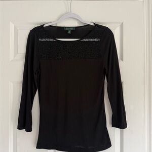 Ralph Lauren Black Long Sleeve Women's Top